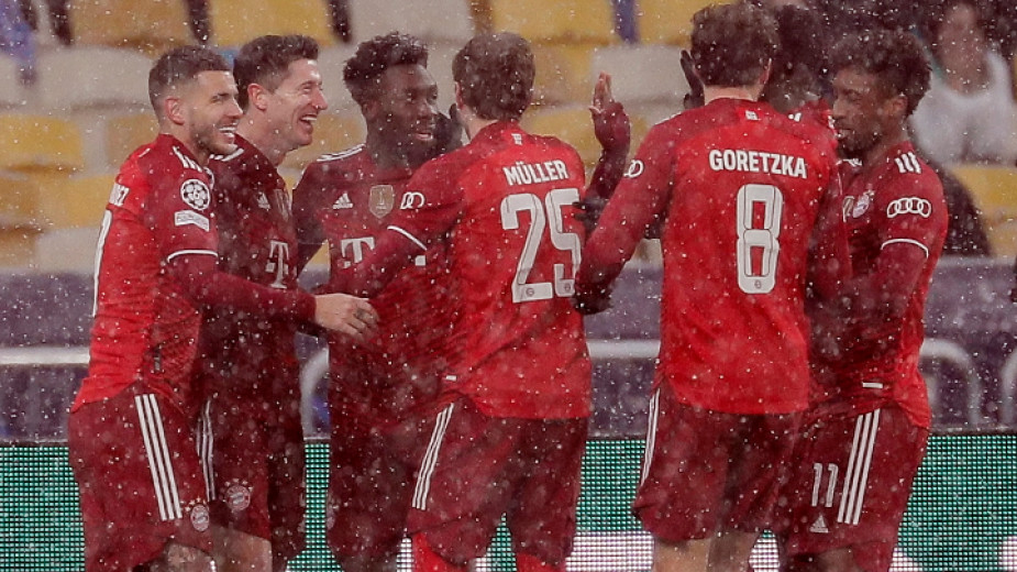Байерн с пета поредна победа в Шампионската лига, този път на сняг в Киев