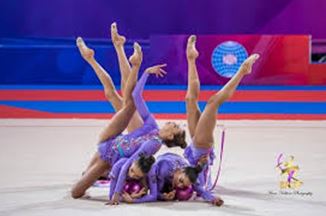Българският национален отбор по художествена гимнастика с подиум тренировка преди Световната купа в София