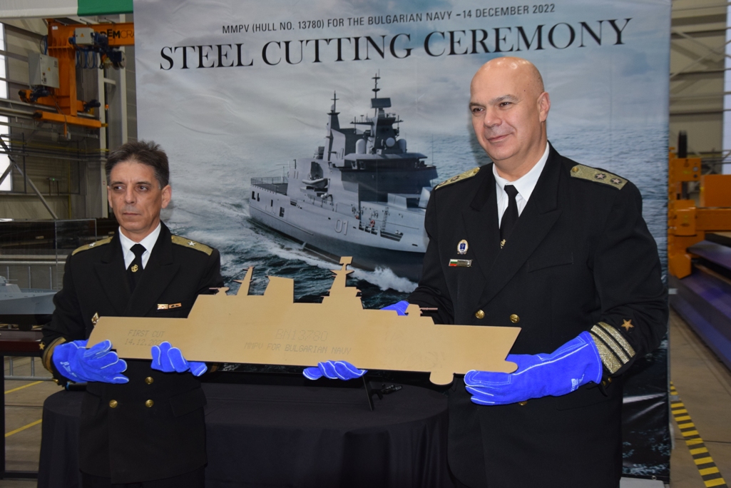 Стартира строителството на втория от новите патрулни кораби за ВМС