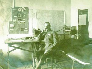 Мустаков като началник на щаба на Девета дивизия, Фурка, община Дойран, 1917 г.