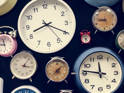 Analog retro clock time punctual tool